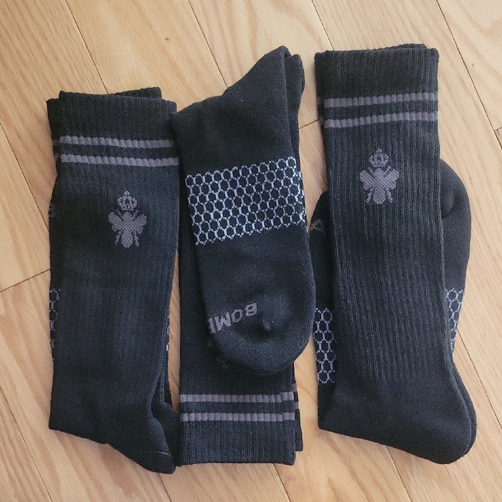 Bombas Black and Gray Athletic Socks for Men